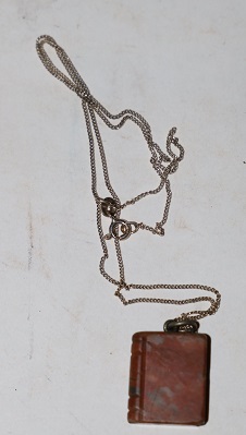 Image for Chain Necklace with Small Marble Book-Shaped Ornament