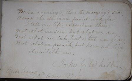 Image for Autograph Album with Inscription and Poem by John Greenleaf Whittier Dated 1875