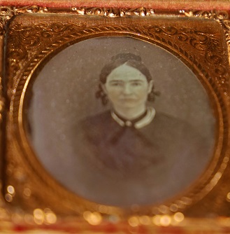 Image for Daguerrotype Photo of Young Woman with Decorated Morocco Case Featuring Floral Design and Bearing Title of Memory's Leaflet