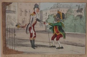 Image for How do ye do Thomas -- Pretty well tank ee - excust my Glove, Masta William