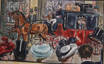 Image for Album of Original Watercolor and Ink Designs for Calendars from 1903 to 1907 Satan's Calendar.  Life's Journey Calendar.  Expectation's Calendar.  Young Herchard Calendar.
