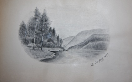 Image for Friendship Album with Three Original Drawings, Several Pages of Musical Notation, and Mounted Edelweiss