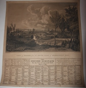 Image for The Oxford Almanack for the Year of our Lord God MDCCCVIII View of Oxford from the South Side of Heddington Hall