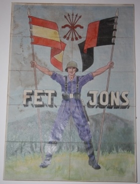 Image for "Painted" Sheet of Ten Cupon de Racionamiento, Post-Spanish Civil War Falange Ration Stamps
