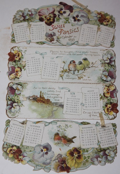Image for Sweet Pansies Calendar for 1899