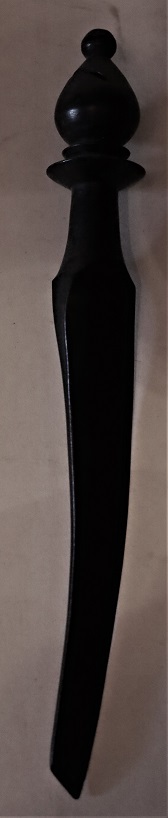 Image for Black Paper Cutter with a Chess Piece Bishop Head as a decorative element at the crown