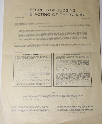 Image for Secrets of Judging the Acting of the Stars