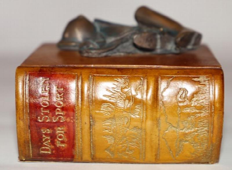 Image for Faux Book Box with Brass Hunt Trophy Atop