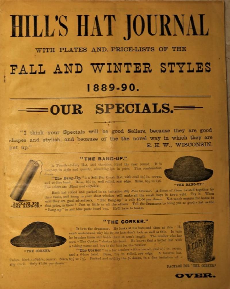 Image for Hill's Hat Journal With Plates and Price-Lists of the Fall and Winter Styles 1889-90.