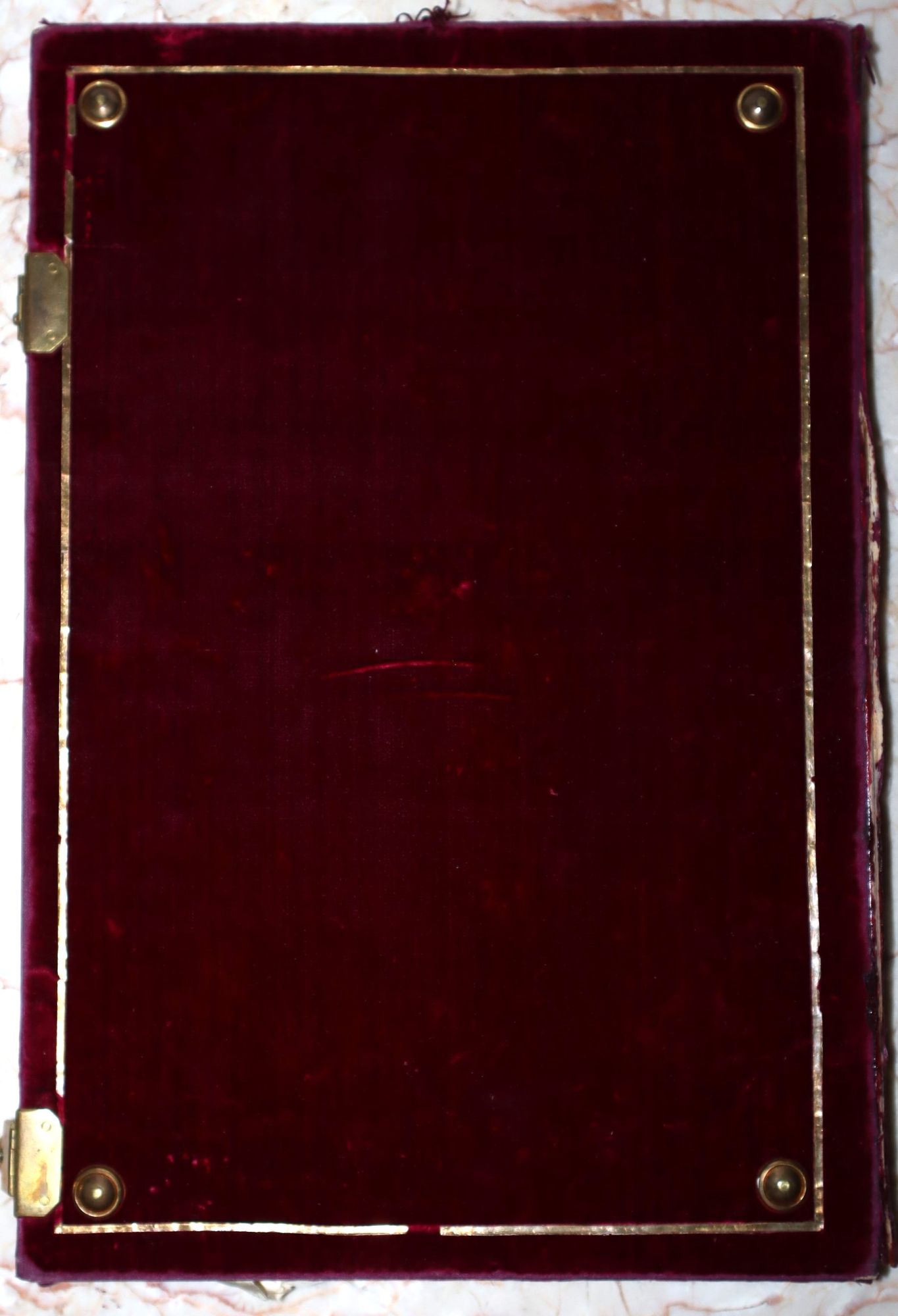 Velvet French Blotter with Baroque Metalwork