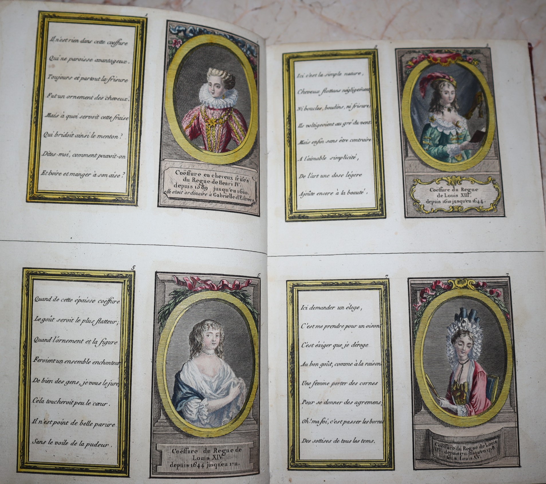 Recueil Gnral de Coeffures de Diffrents Gouts, O lon voit la manire dont se Cossoient les Femmes, sous diffrens rgnes, A commencer En 1589 jusquen 1778