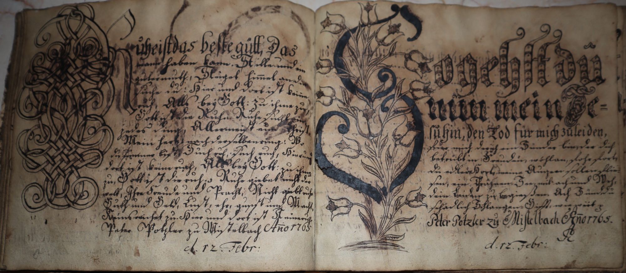 German Eighteenth Century Calligraphy Manuscript