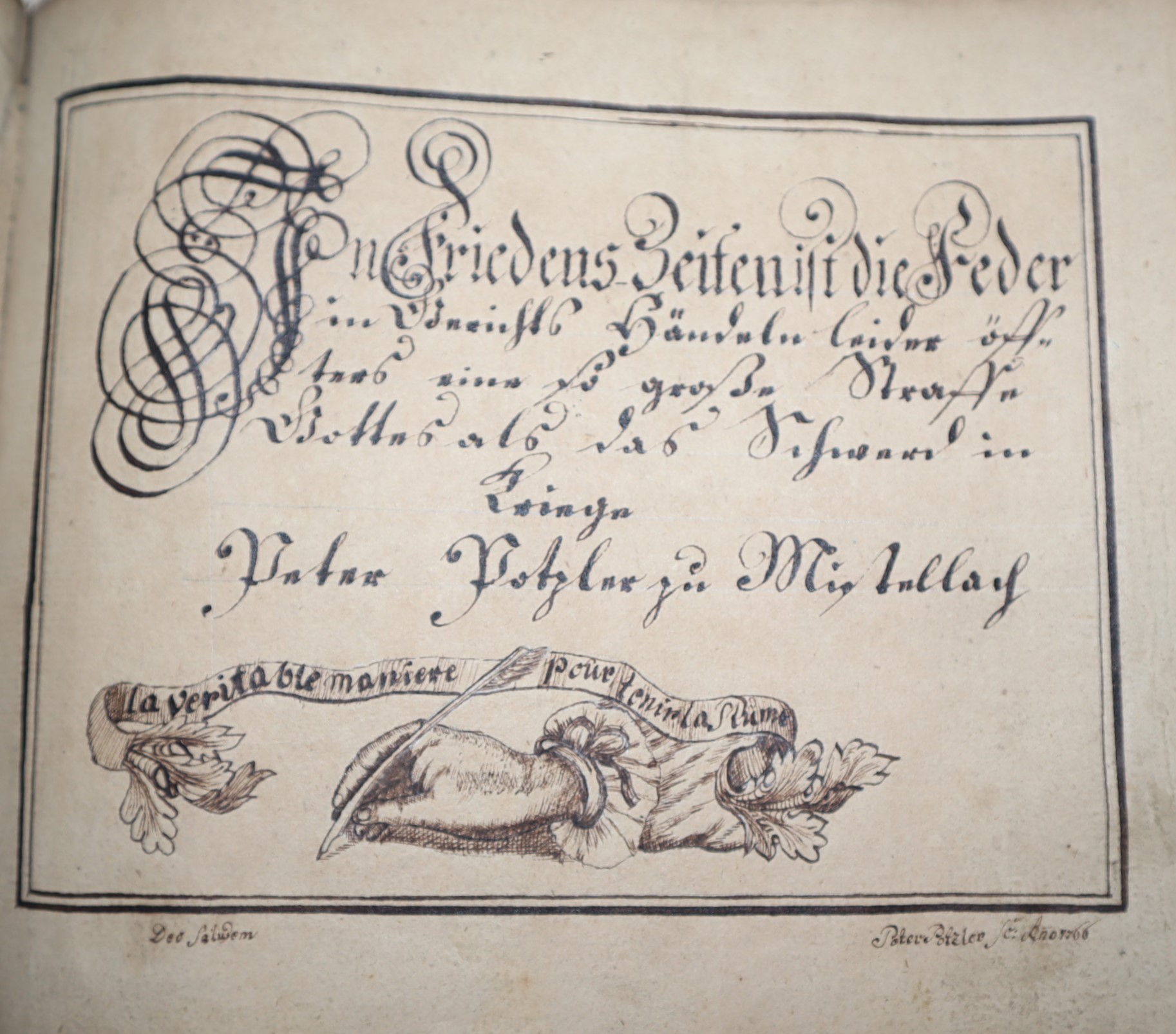 German Eighteenth Century Calligraphy Manuscript