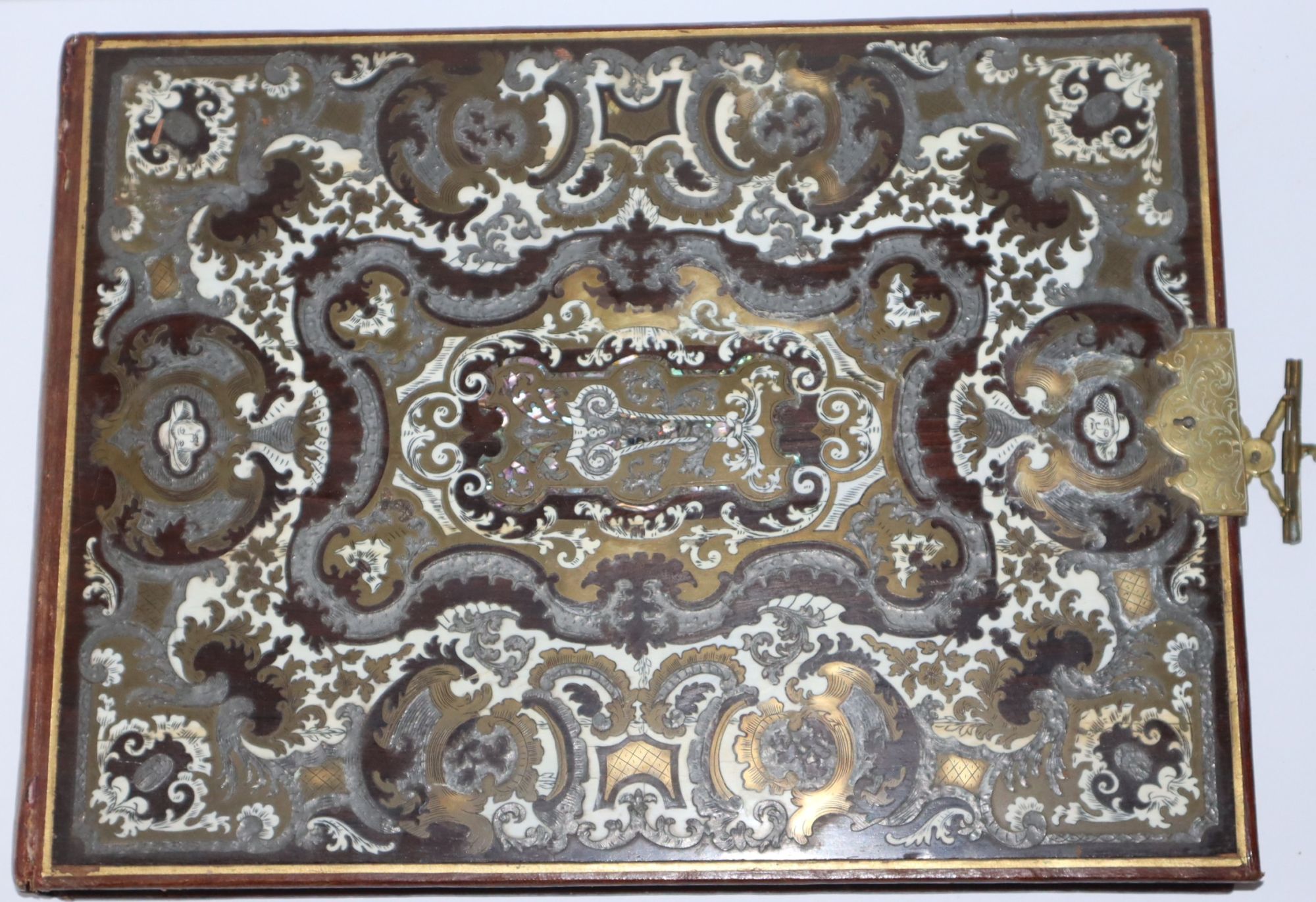 Boulle Work Obling Book-Shaped Album Box