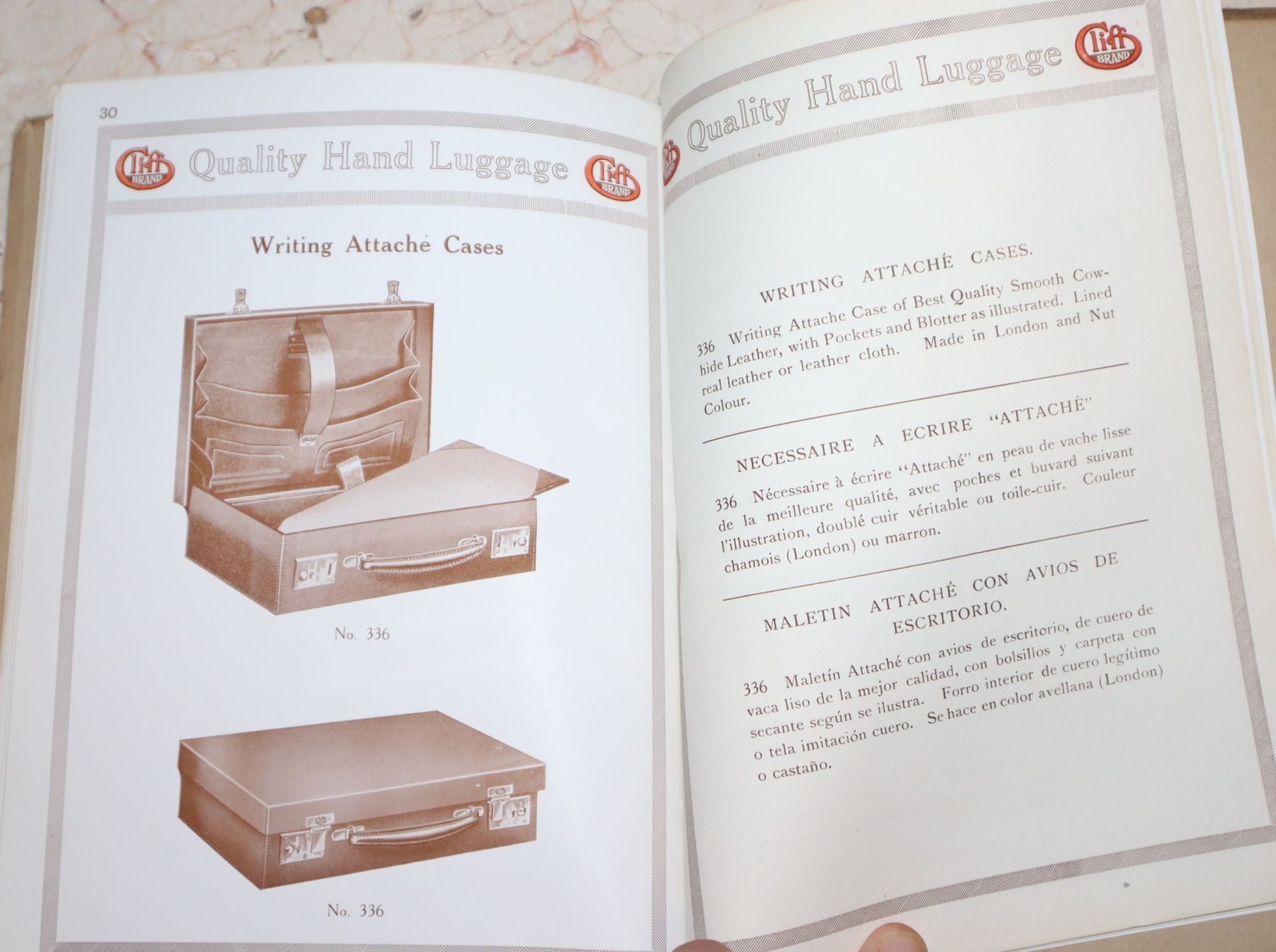 Quality Hand Luggage. Manufatured by Jabez Cliff & Co. Ltd. Globe Works, Forster Street, Walsall, England