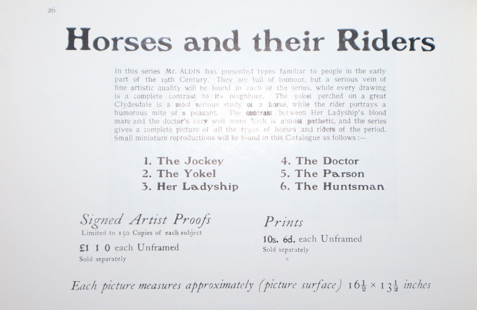 [Trade Catalogue] Racing, Riding & Hunting By Cecil Aldin