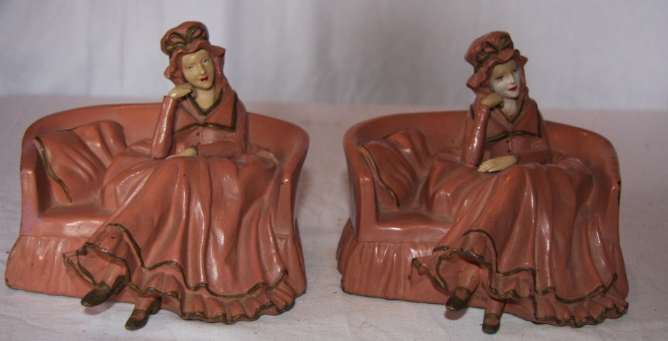 Image for J. B. Hirsch Pair of Bookends Woman on Couch Circa 1930