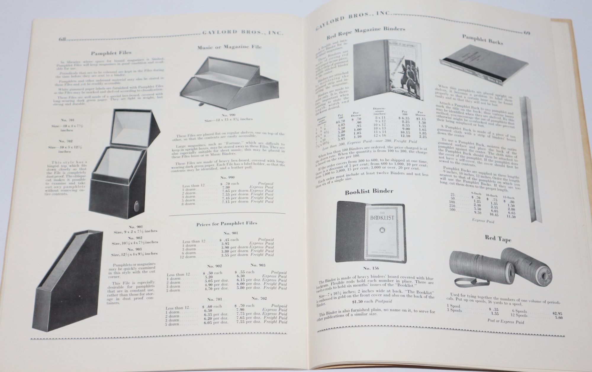 [Trade Catalogue] Library Furniture and Supplies. Gaylord Bros., Inc. Catalog No. 41. 1939-1940