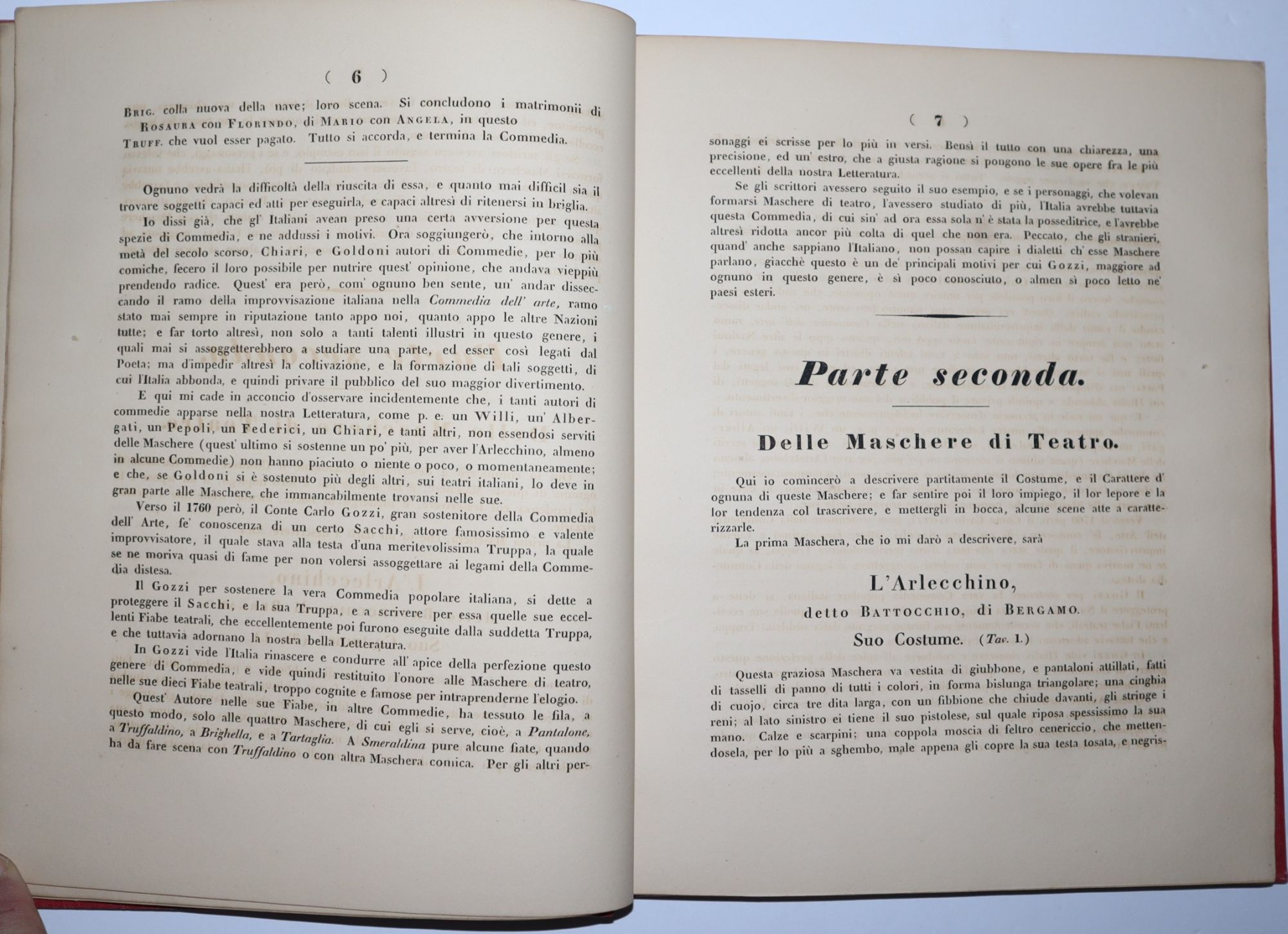 Trattato su la Commedia dell'Arte, Ossia Improvvisa. Maschere Italiane, ed Alcune Scene del Carnevale di Roma. [Bound with] Abhandlung ber die Comdie aus dem Stegreif und die Italienischen Masken; nebst einigen Scenen des Rmischen Carnevals