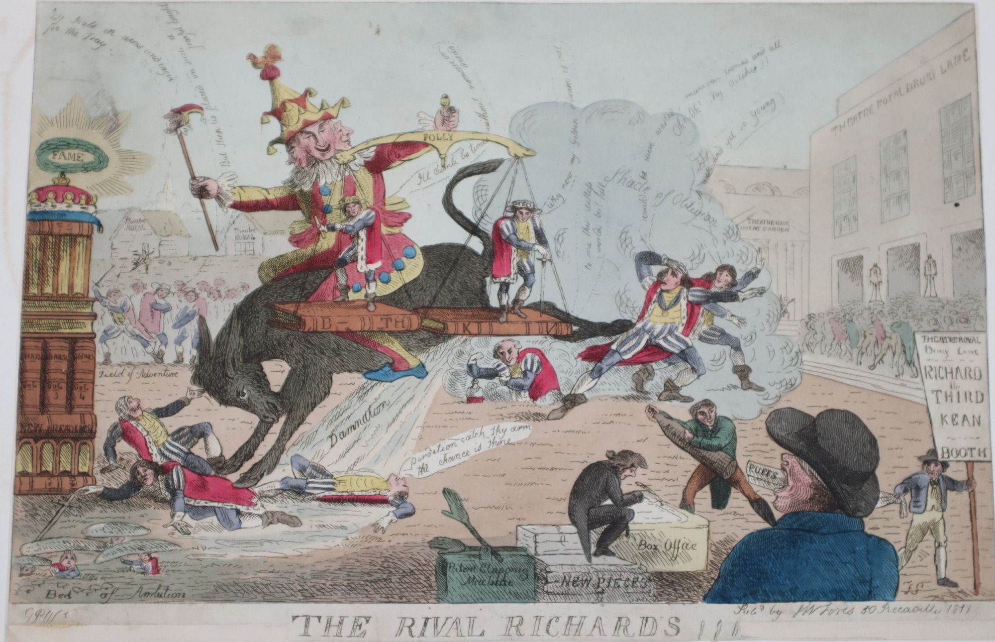 [Hand-Colored Etched Satirical Print]The Rival Richards III