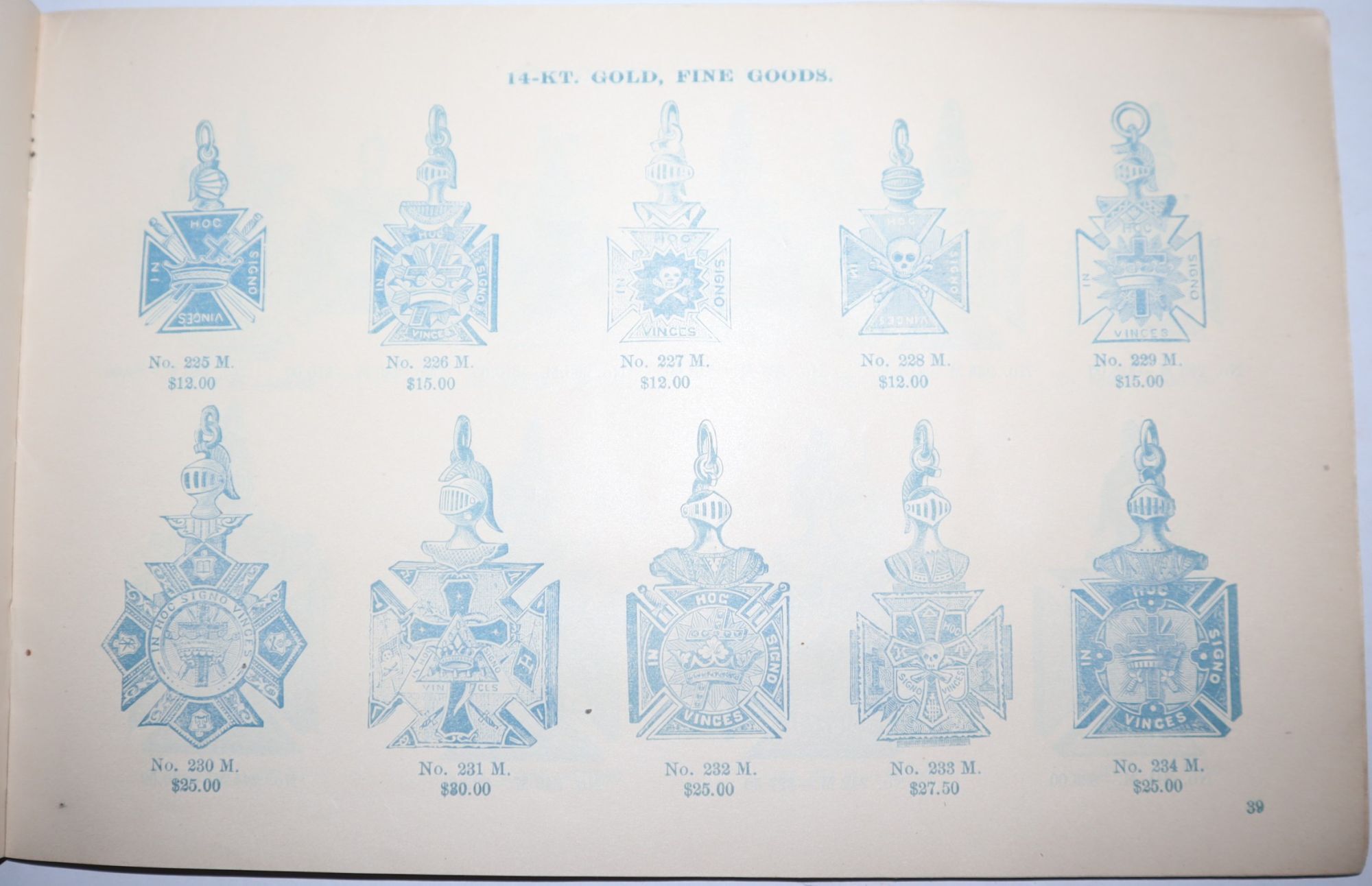 Badges. Illustrated Catalogue and Price List of Masonic and Other Secret Society Charms, Jewels, Rings, Badges and Lapel Buttons. Manufactured by Charles G. Braxmar, No. 10 Maiden Lane, New York