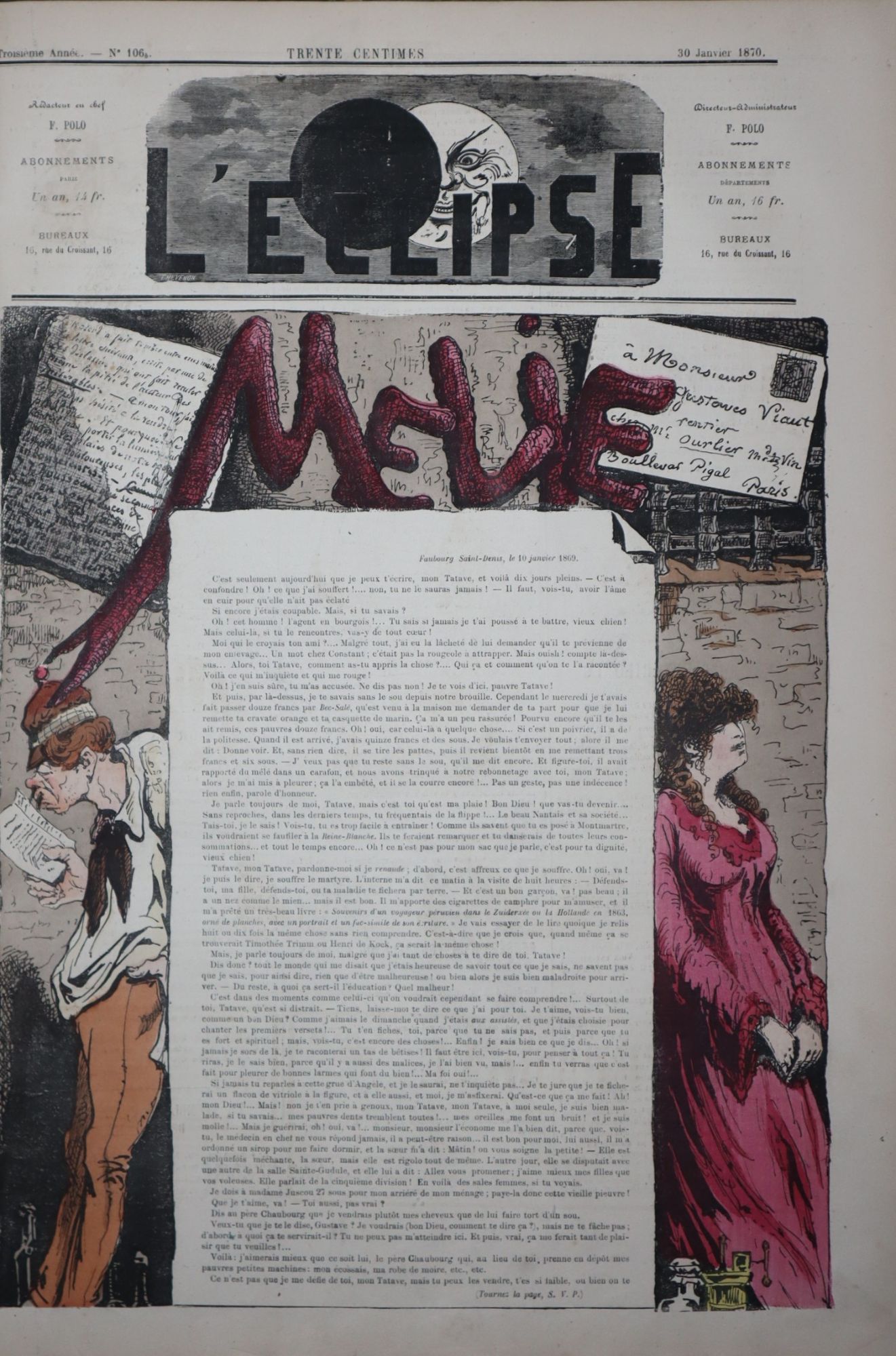 L'Eclipse. Journal Hebdomadaire Satirique Illustre (Three Volumes)