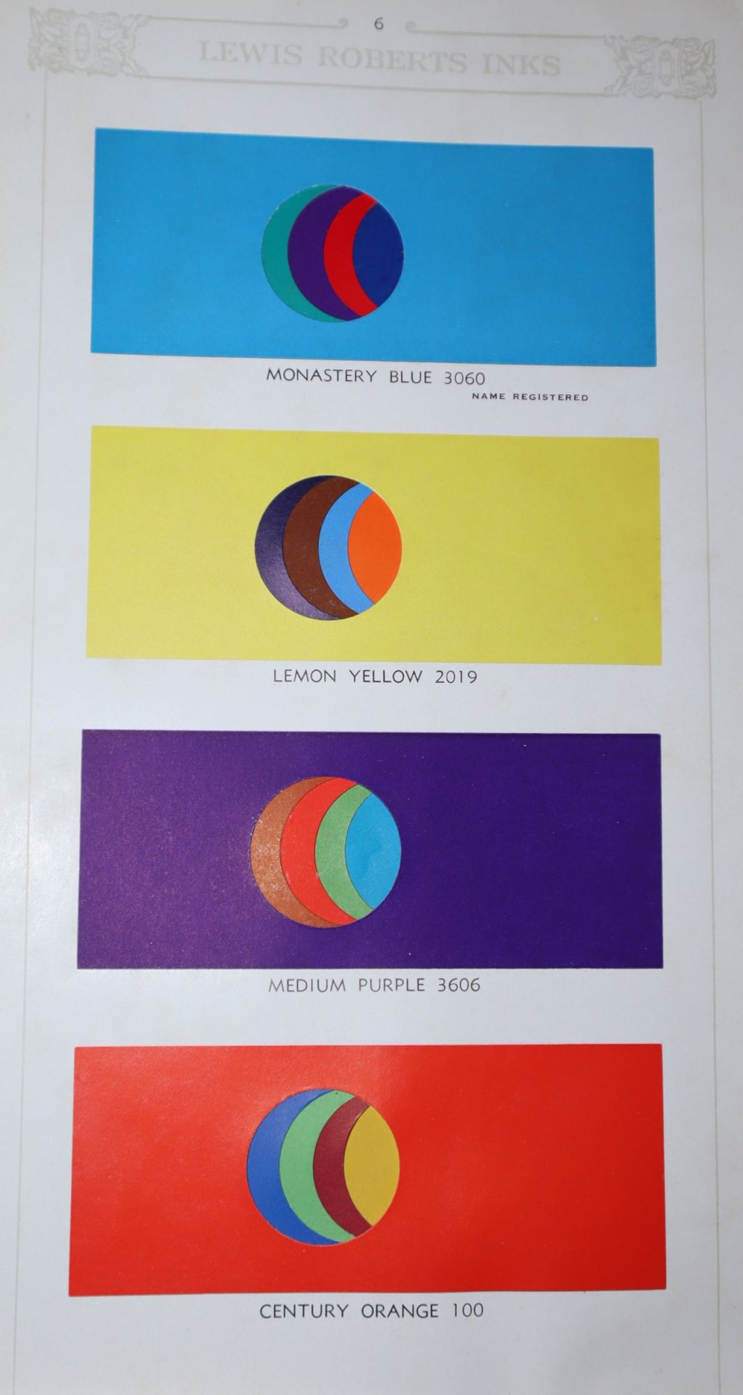 Lewis Roberts, Inc. Fine Printing Inks. Newark, N.J. U.S.A.