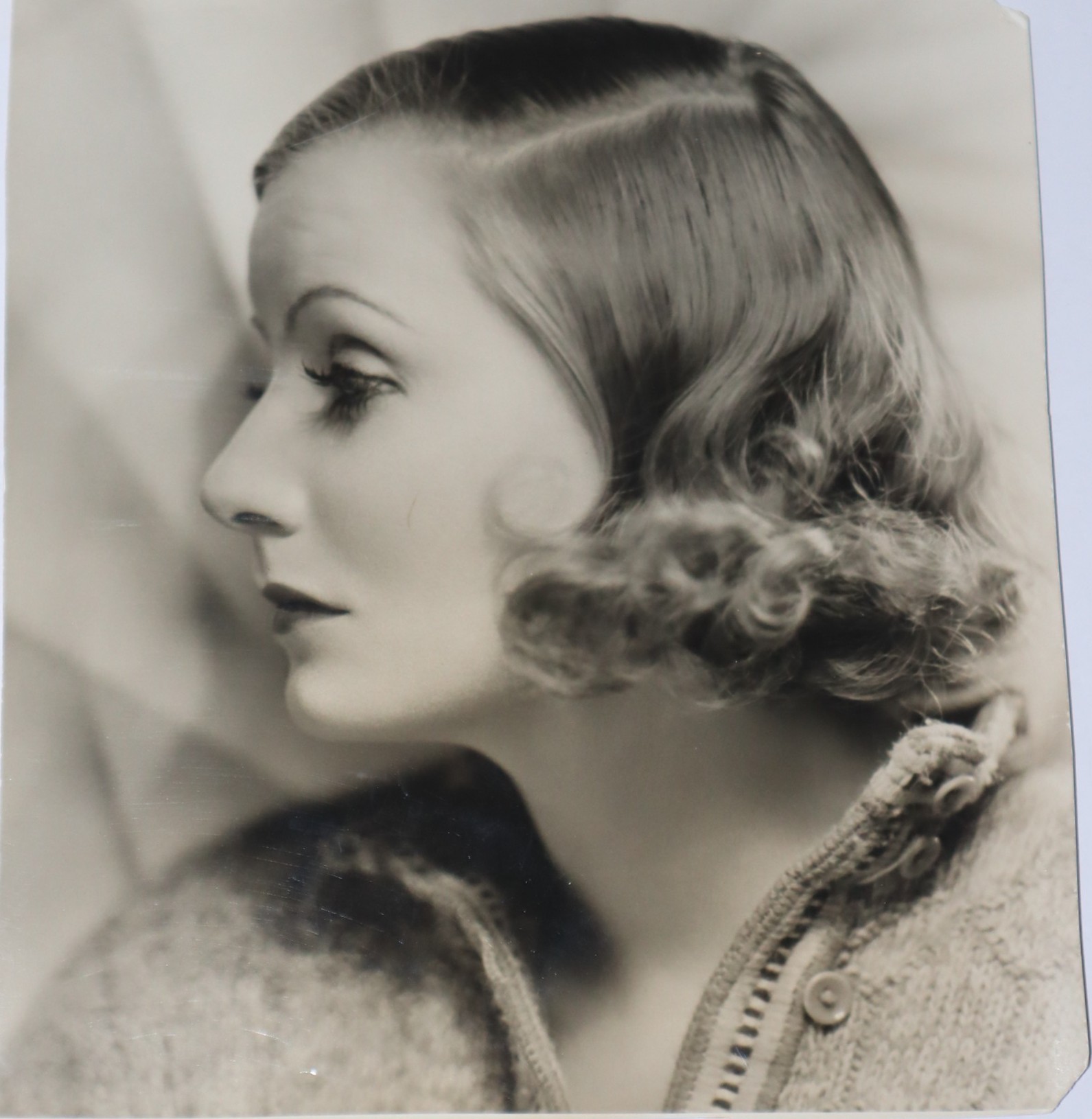 Three Large MGM Publicity Photos of Greta Garbo, one in profile, the other, with her male co-star Robert Montgomery in the 1931 movie, 