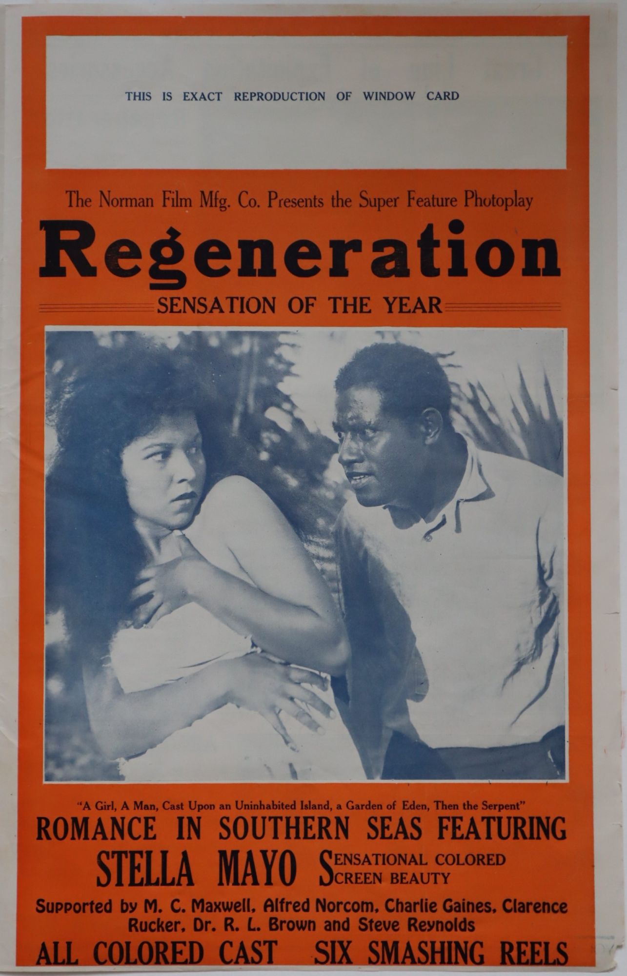 [Movie Press Book] The Norman Film Mfg. Co. Presents the Super Feature Photoplay Regeneration. Sensation of the Year. 