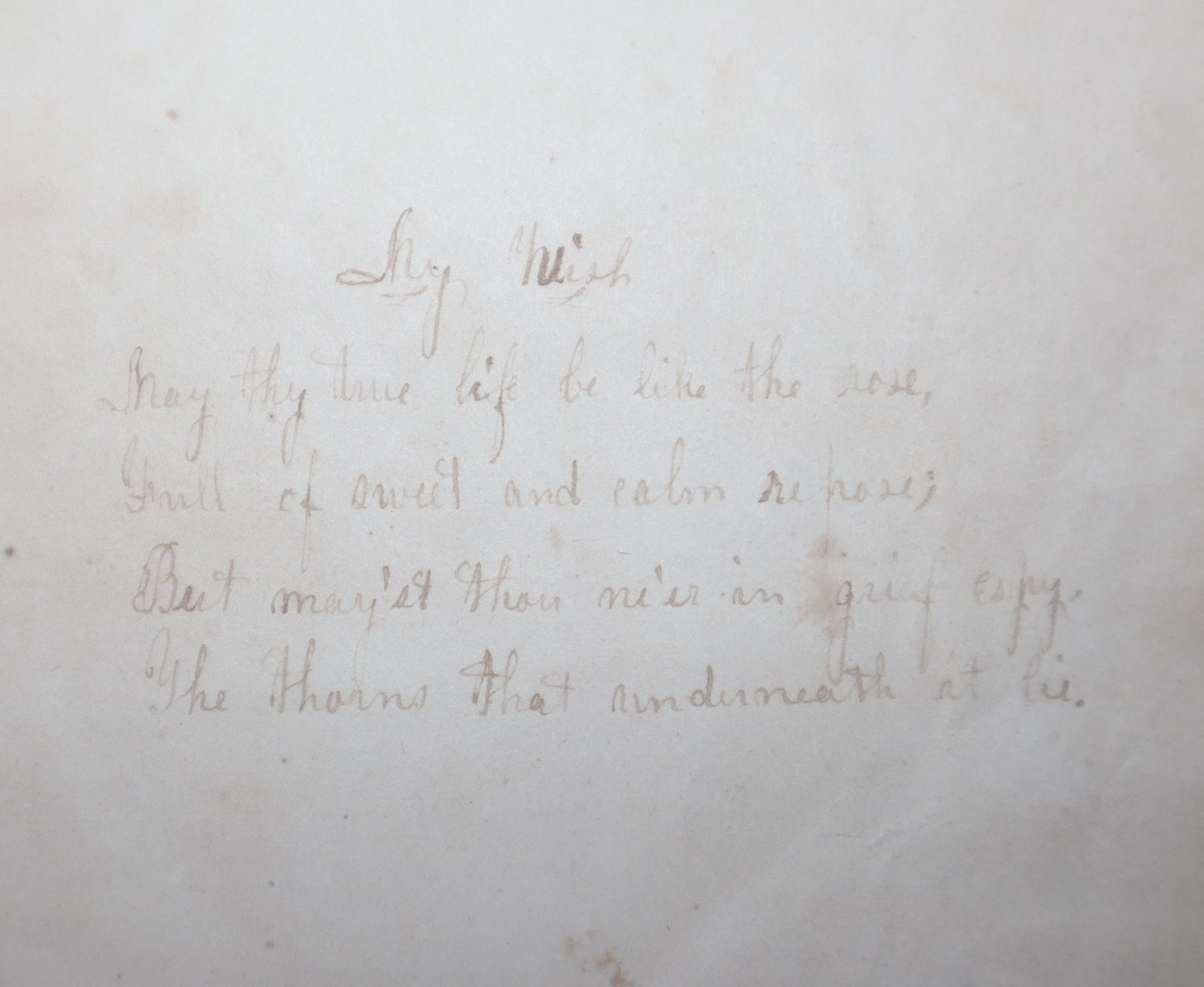 Printed Civil War Era Valentine Card with with a Centerpiece Heart-Shaped Double Flap that Open to Become the Shape of a Four Leaf Clover