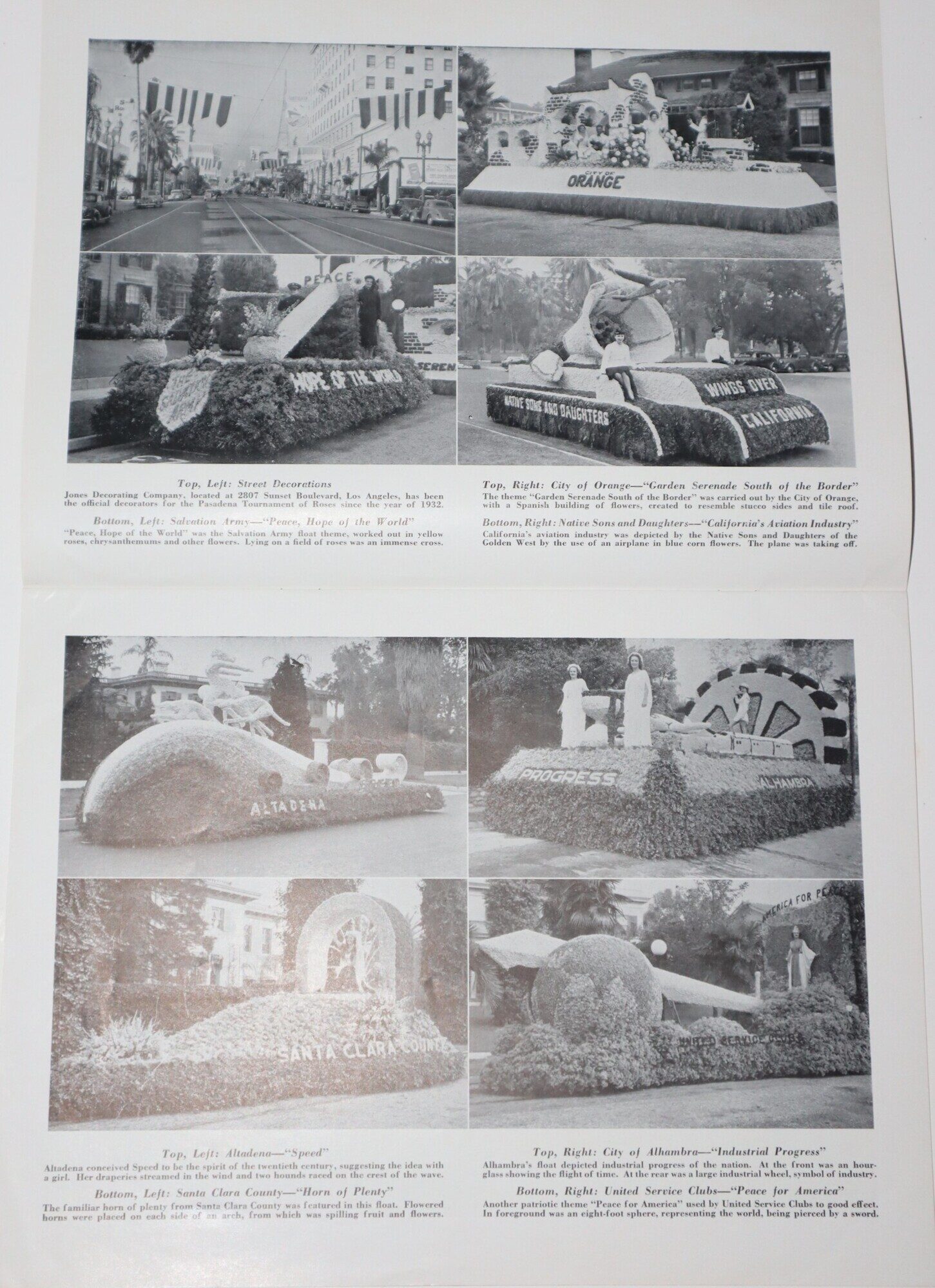 Tournament of Roses Pictorial New Year's Day 1940 [together with] Mailing Envelope