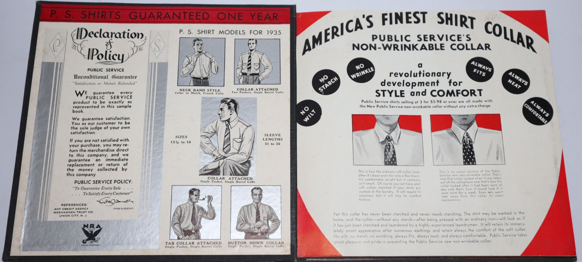 Custom Quality Shirts Ties - Hosiery -Underwear by Public Service Mills Inc