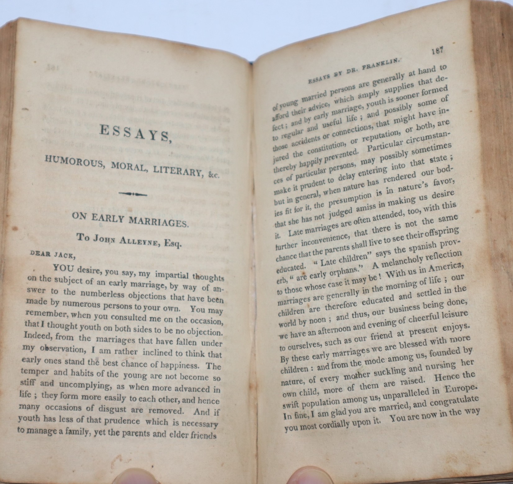 The Life and Essays of The Late Doctor Benjamin Franklin