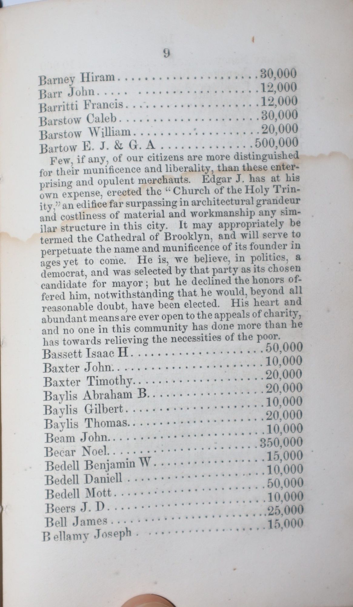 The Wealthy Men and Women of Brooklyn and Williamsburgh: Embracing a Complete List of All Whose Estimated Posessions (In Real and Personal Property) Amount to the Sum of Ten Thousand Dollars and Upwards : Together with Brief Biographical Sketches of Many Meritorious and Eminent Persons