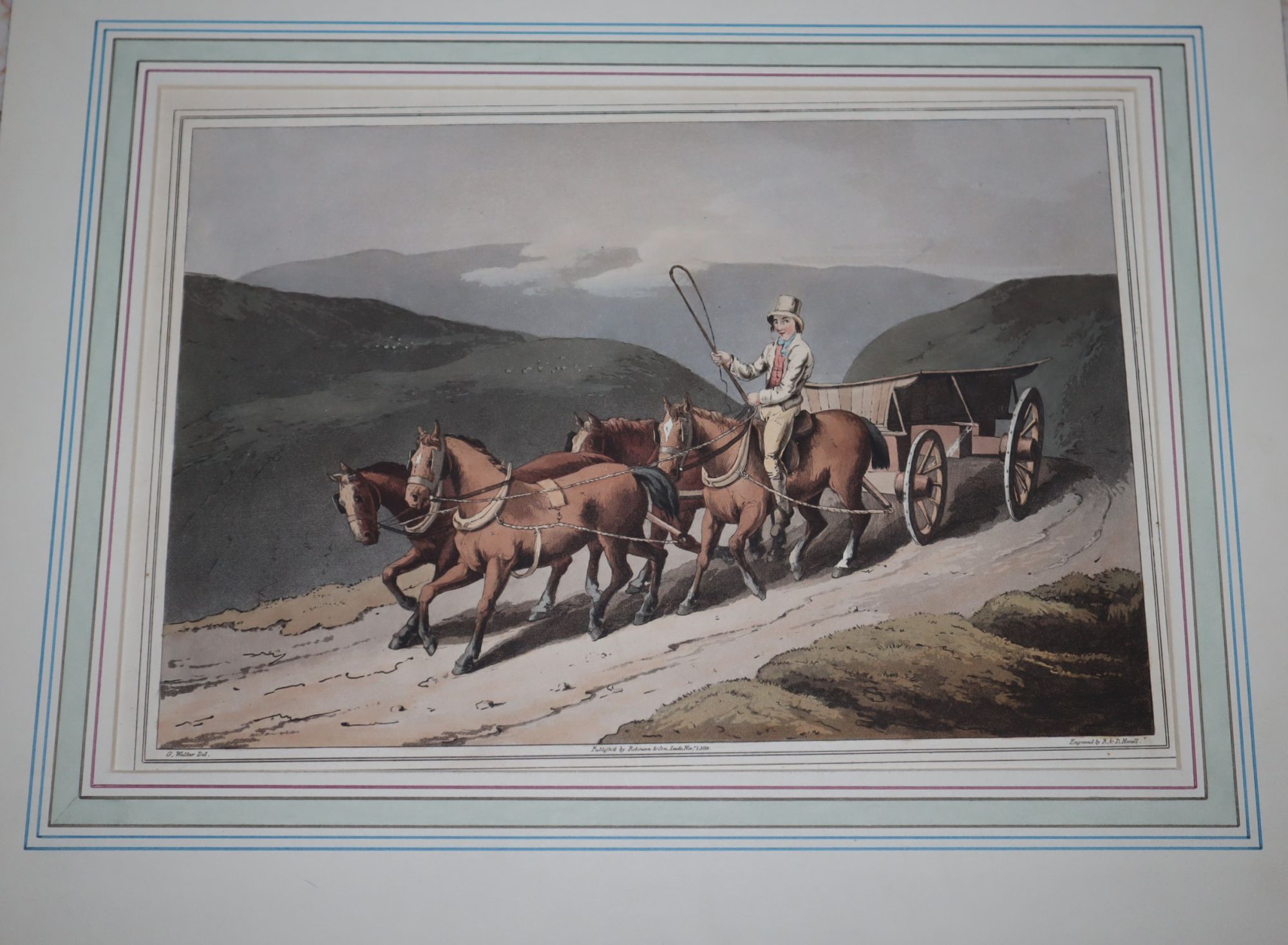 [Hand-Colored Aquatint] The East Riding or Wolds Waggon