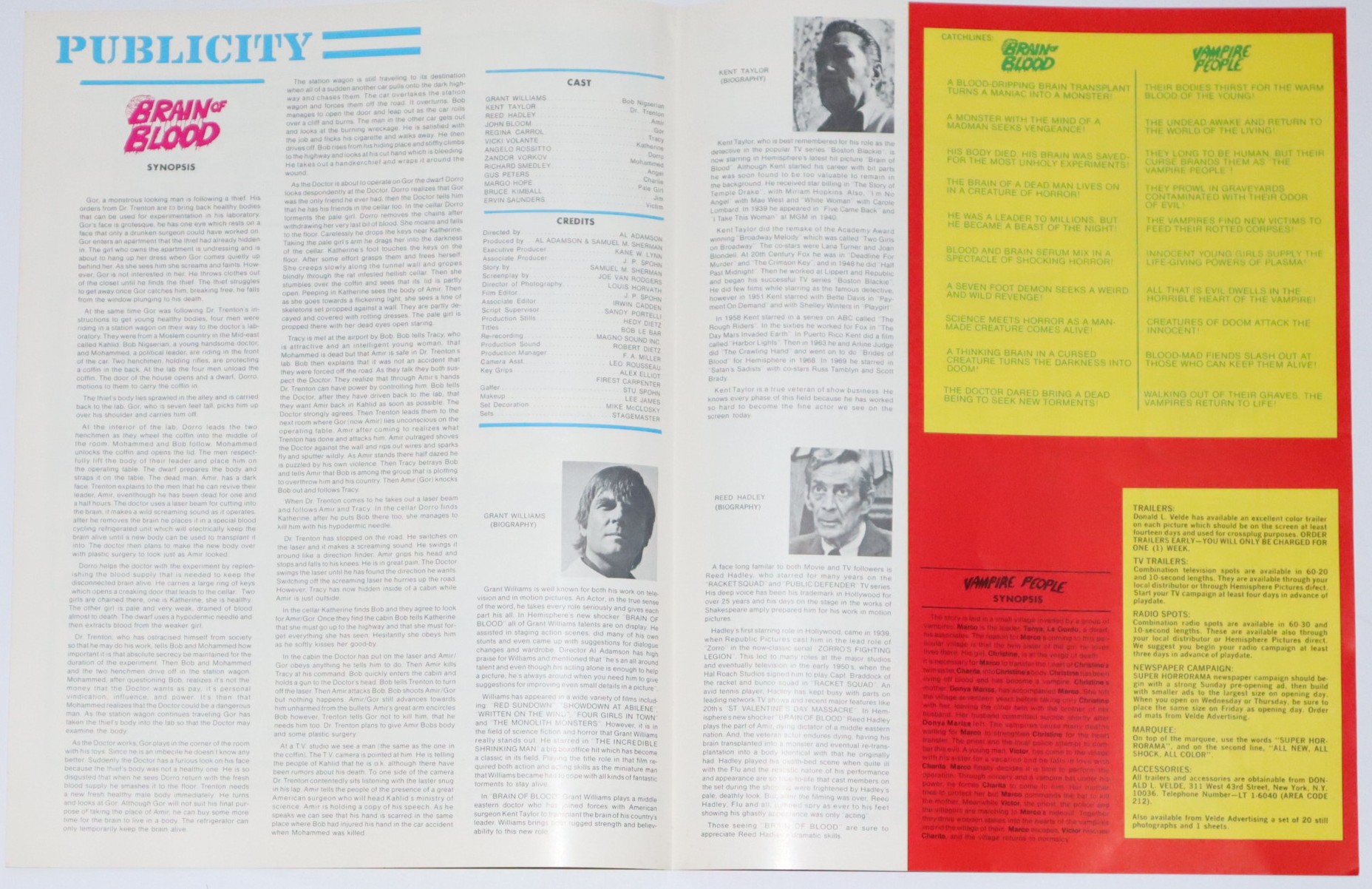 Campaign Brochure for Horror Film Double Feature: 