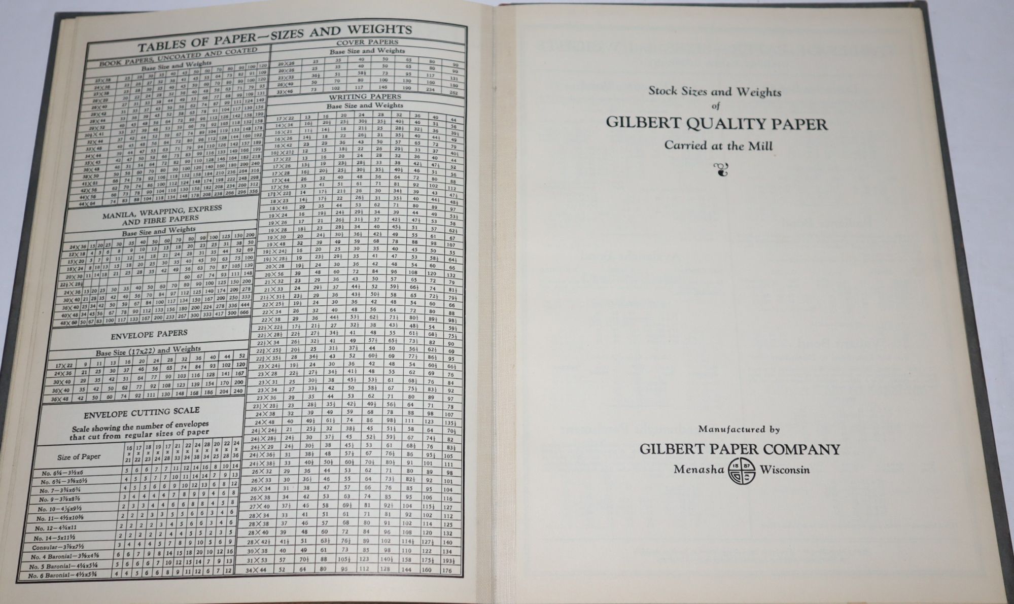 Gilbert Paper Company's Information Book for the Printer