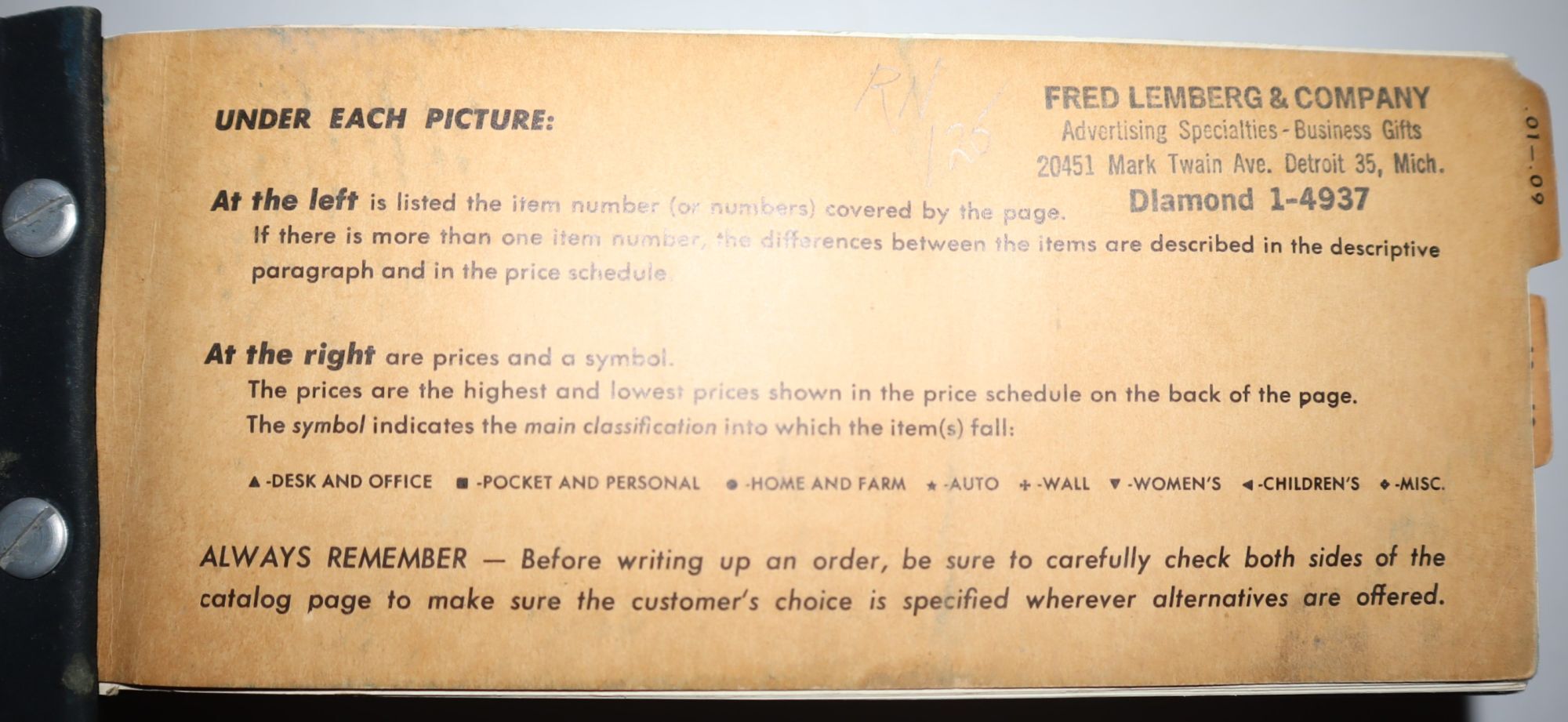 The 1961 Consolidated Catalog Volume I.