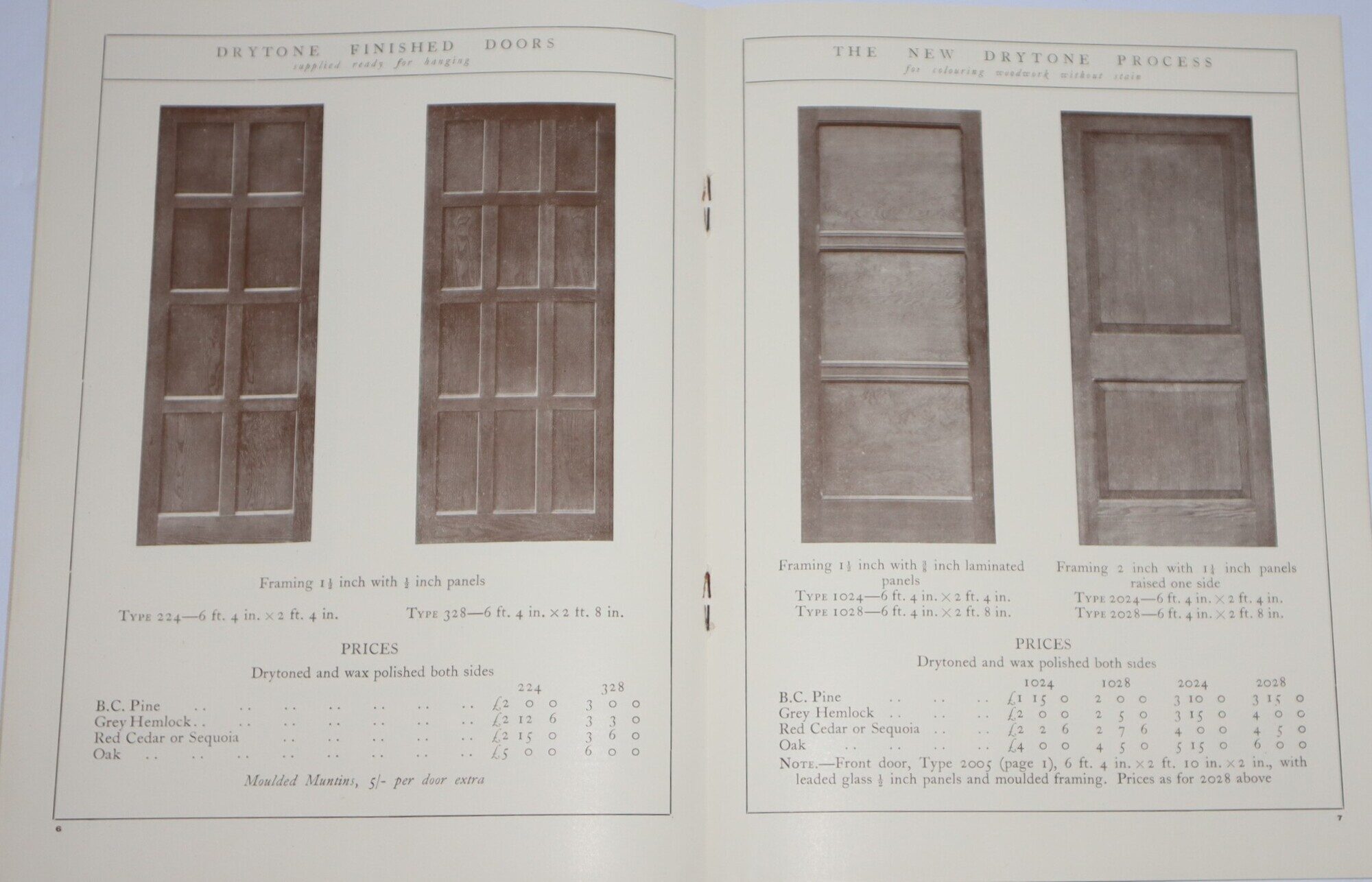 [Trade Catalogue] Drytone Service. Drytone Ltd. Makers of Distinctive Woodwork. Several brochures and other items
