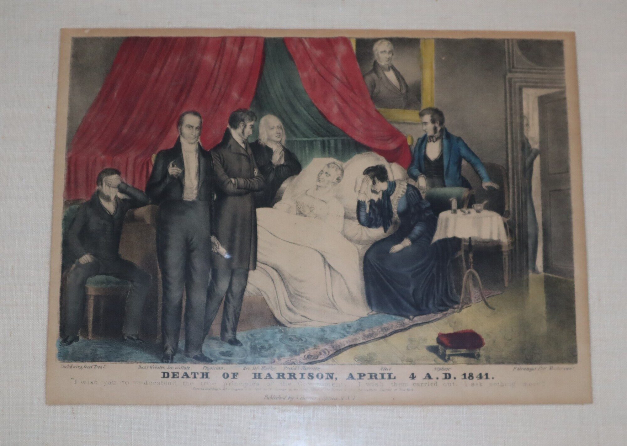 [Framed Color Print] Death of Harrison, April 4 A. D. 1841. 