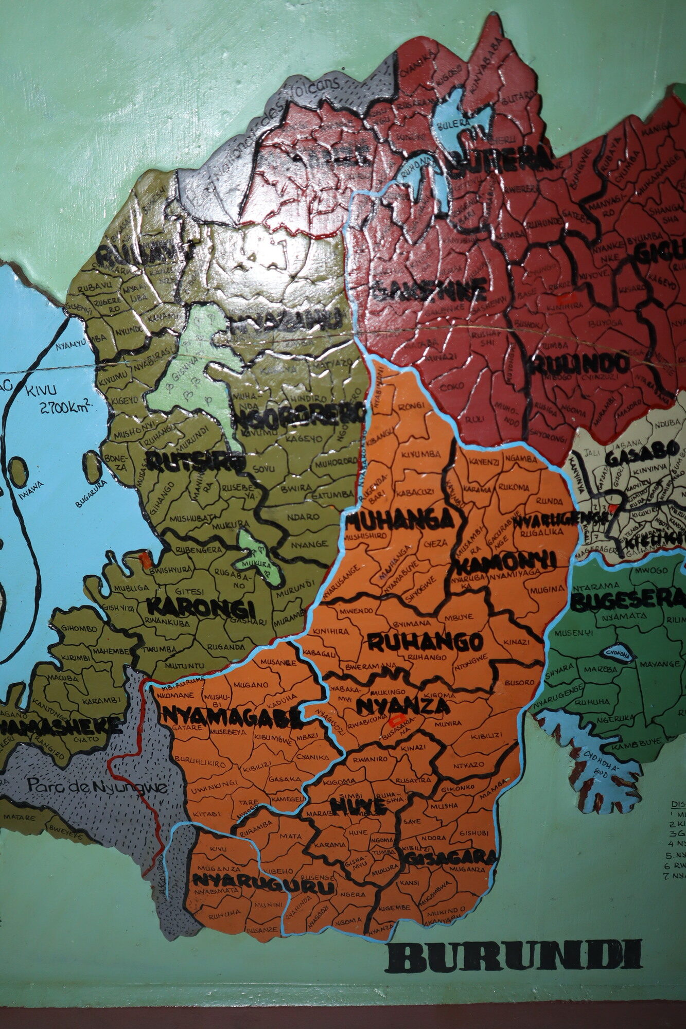 [Framed Manuscript Map] Carte du Rwanda