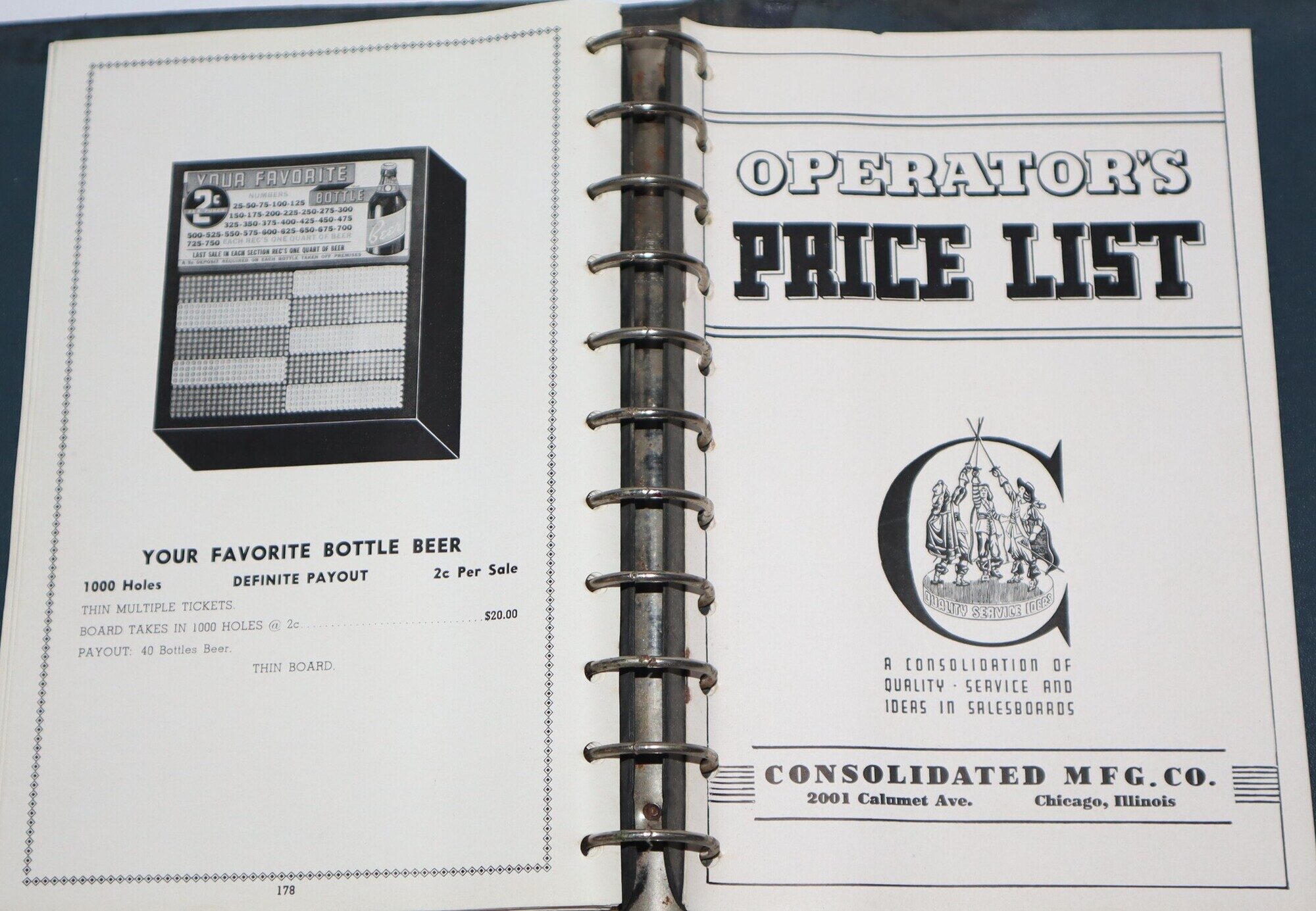 [Trade Catalogue] Consolidated Mfg. Co. 1001 South Calumet Avenue, Chicago Illinois