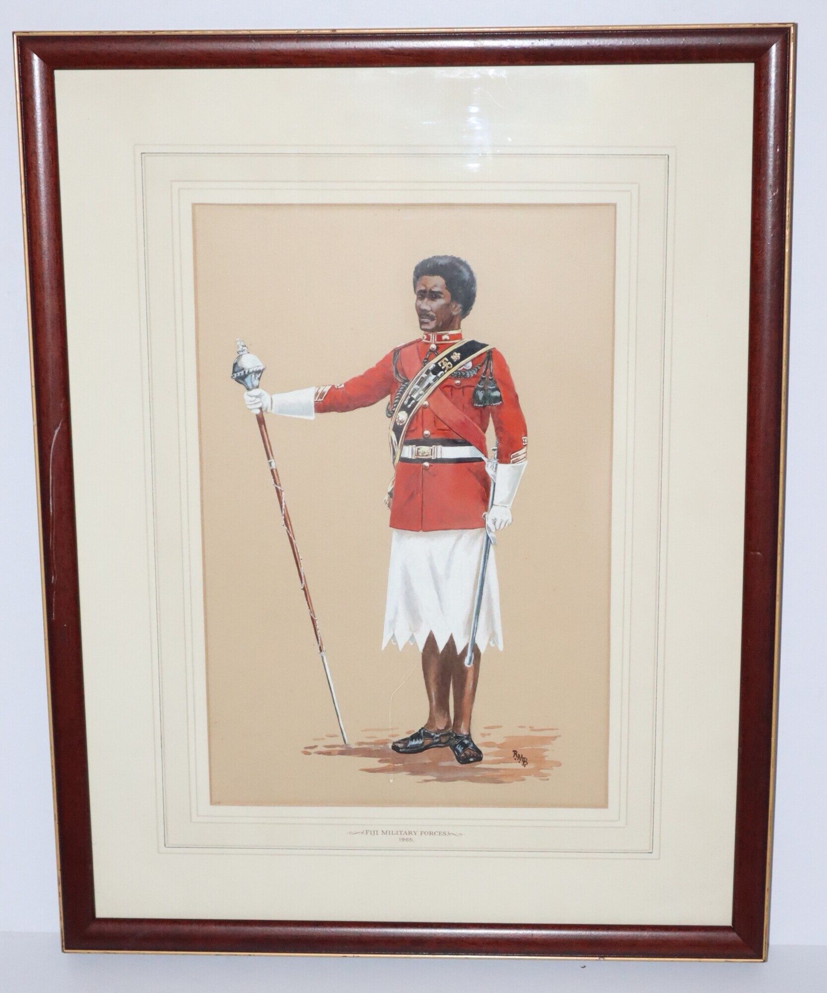 [Original Watercolor] Fiji Military Forces 1965