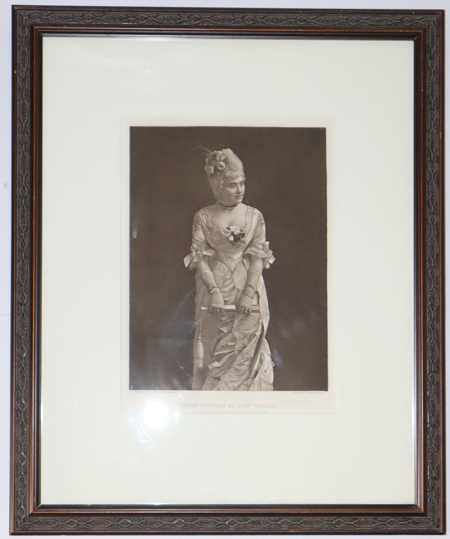[Framed and Matted Photo] [Theater] Rose Coghlan as Lady Teazle. The School for Scandal. The Epilogue